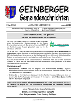 Geinberger Gemeindenachrichten September 2021