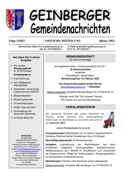 Geiberger Gemeindenachrichten Jänner 2023
