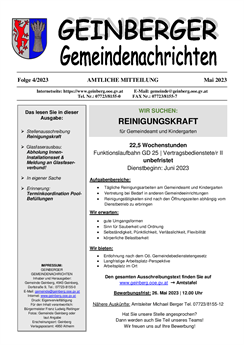 Geinberger Gemeindenachrichten Mai 2023