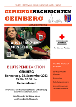 Geinberger Gemeindenachrichten September 2023 (11.09.2023)